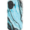 Aqua Blue Marble Ink iPhone 16 Magsafe Impact Case